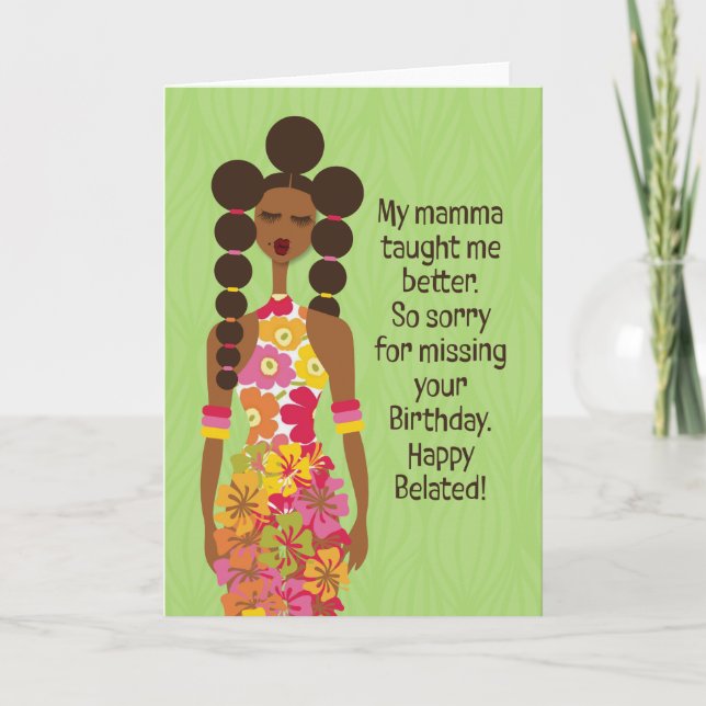 Belated Birthday Card_My Mamma Taught Me Better Thank You Card (Front)