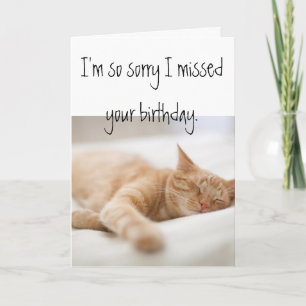 Belated birthday card with cat