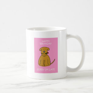 Belated Birthday Cartoon Puppy Coffee Mug