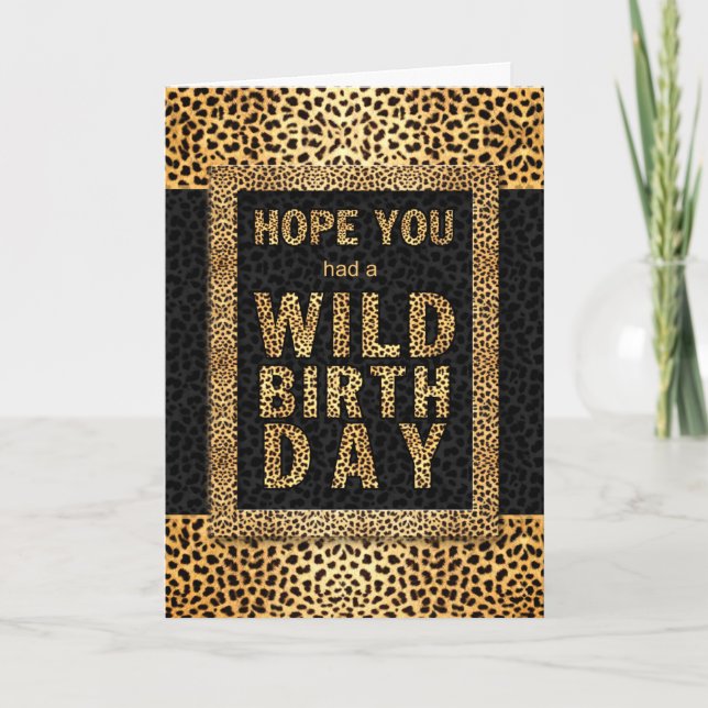 Belated Birthday Cheetah Animal Print Card (Front)