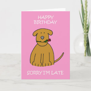 Belated Birthday Cute Puppy Card