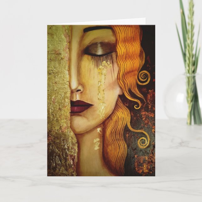 Belated Birthday Golden Lady Card (Front)