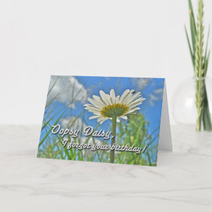 Belated Birthday Greeting — White Floral Daisies Card