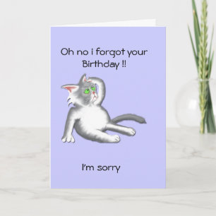 Belated birthday greetings card