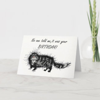 Belated birthday, grumpy cat. card