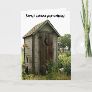 belated birthday, outhouse card