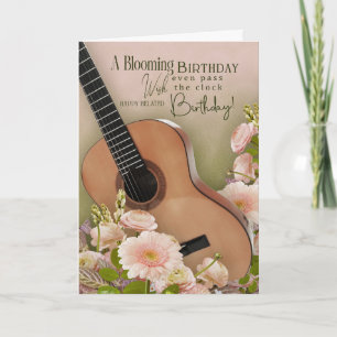Belated Birthday Wishes For Guitar Music Lover Card