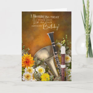 Belated Birthday with Clarinet Recorder Music Card
