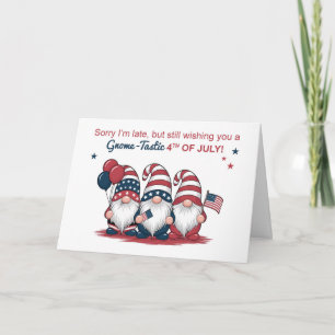 Belated Fourth of July Cute Gnomes Card