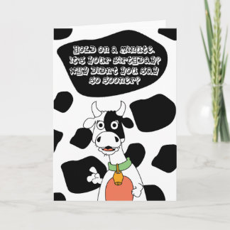 Belated Happy Birthday - Cow and Cow Print Card