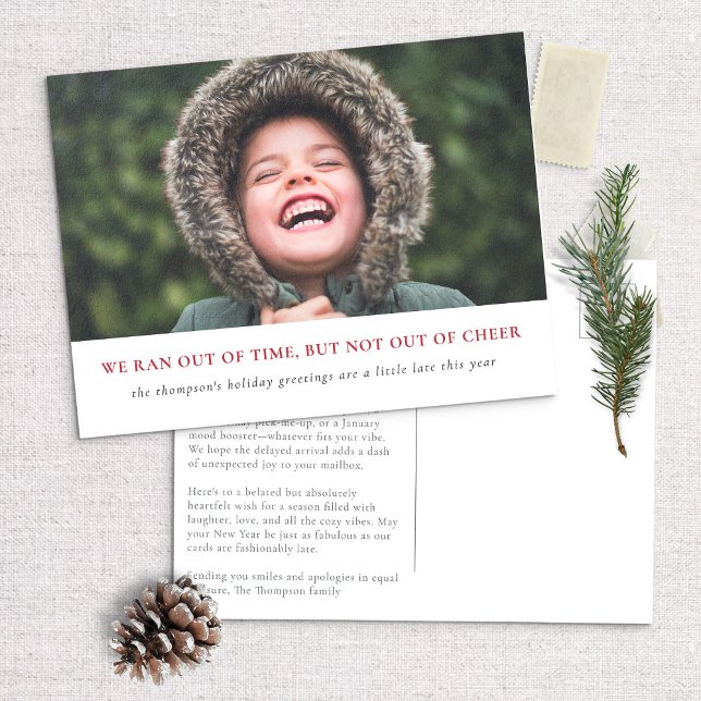 Belated Holiday Cheer, Late Greetings This Year Postcard (Creator Uploaded)