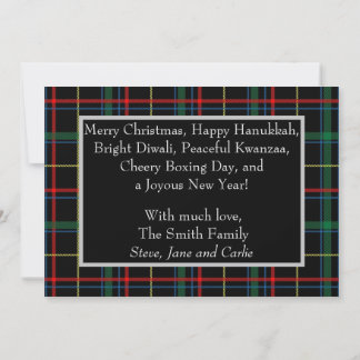 Belated Inclusive Holiday Plaid Photo Card
