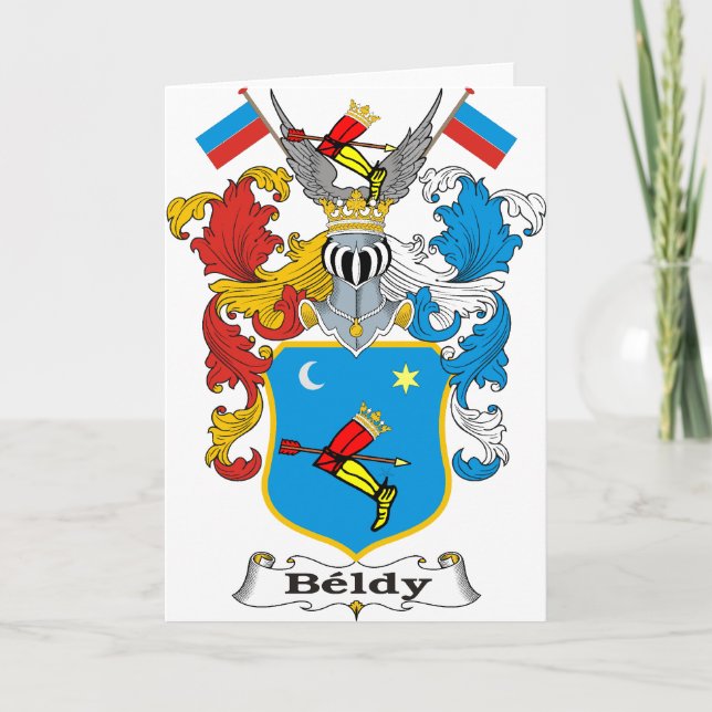 Beldy Family Hungarian Coat of Arms Card (Front)