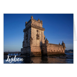Belem tower at sunset in Lisbon Portugal