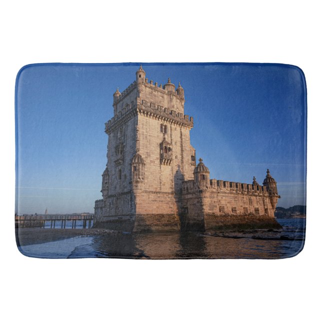 Belem tower at sunset in Lisbon Portugal Bath Mat (Front)