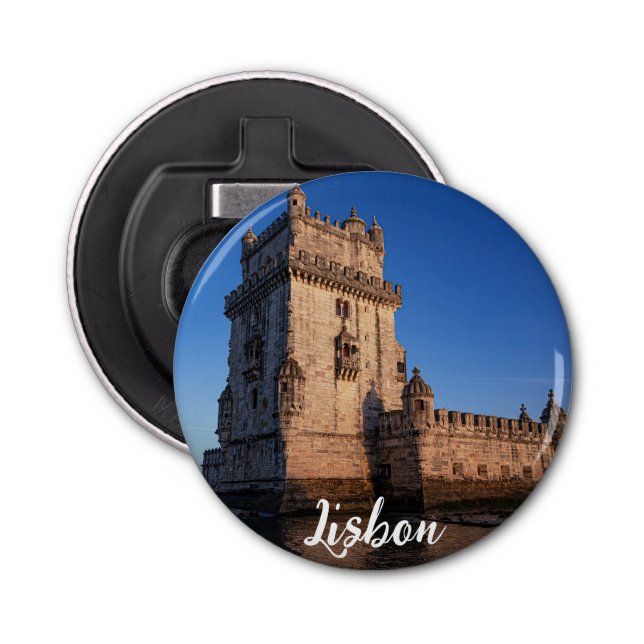 Belem tower at sunset in Lisbon Portugal Bottle Opener (Front)