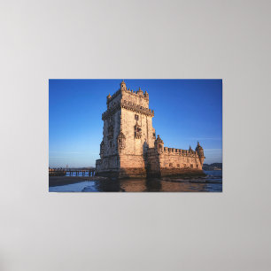 Belem tower at sunset in Lisbon, Portugal Canvas Print