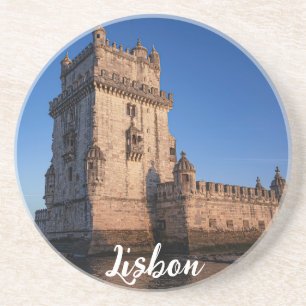 Belem tower at sunset in Lisbon, Portugal Coaster