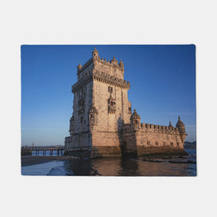 Belem tower at sunset in Lisbon Portugal Doormat