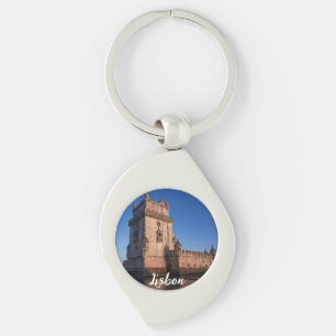 Belem tower at sunset in Lisbon Portugal Key Ring