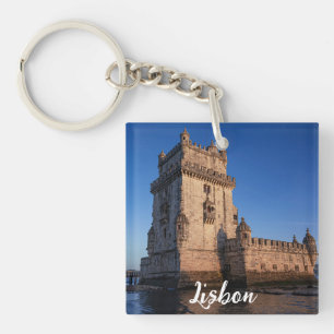 Belem tower at sunset in Lisbon Portugal Key Ring