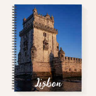 Belem tower at sunset in Lisbon Portugal Notebook
