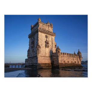 Belem tower at sunset in Lisbon Portugal Photo Print