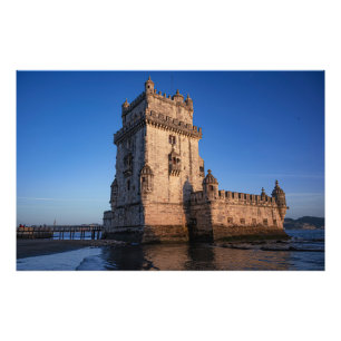 Belem tower at sunset in Lisbon Portugal Photo Print