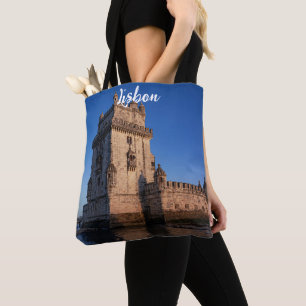 Belem tower at sunset in Lisbon, Portugal Tote Bag