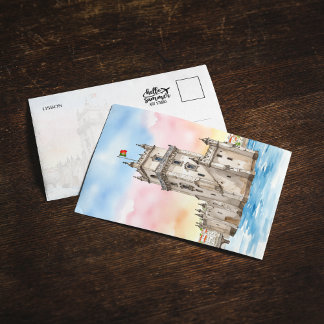 Belem Tower Lisbon Portugal Watercolor Postcard