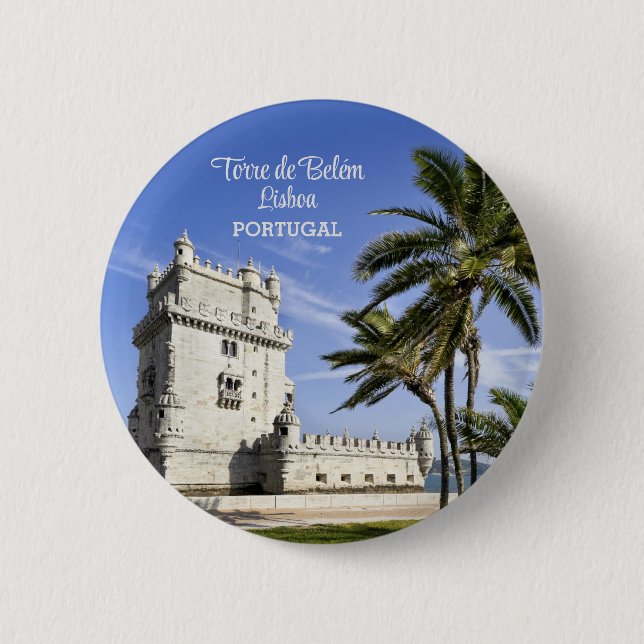 Belém Tower photo, Lisbon, Portugal 6 Cm Round Badge (Front)