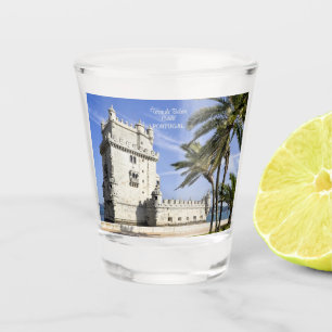Belém Tower photo near river Tagus Shot Glass