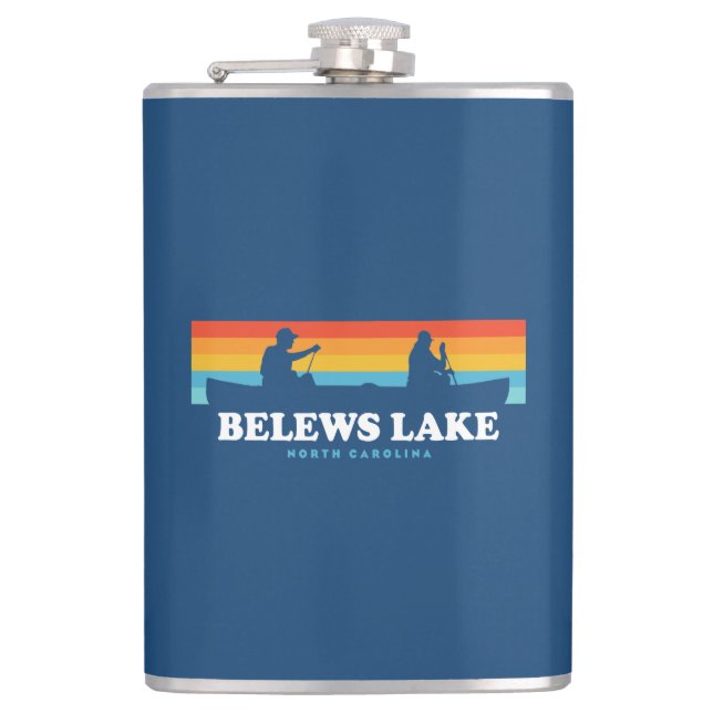Belews Lake North Carolina Canoe Hip Flask (Front)