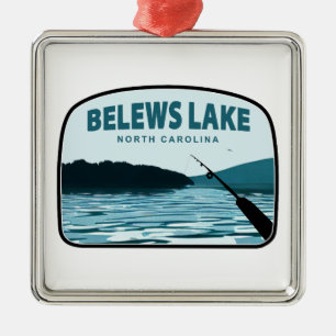 Belews Lake North Carolina Fishing Rod Metal Tree Decoration