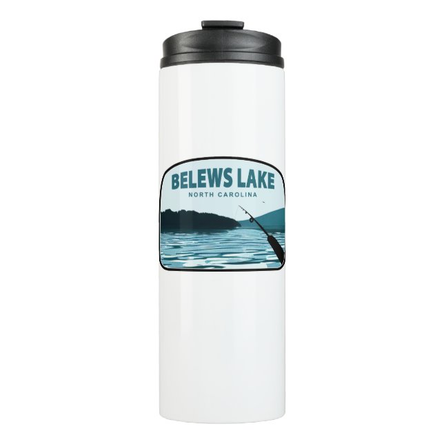 Belews Lake North Carolina Fishing Rod Thermal Tumbler (Front)