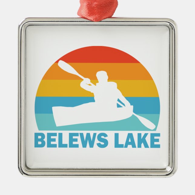 Belews Lake North Carolina Kayak Metal Tree Decoration (Front)