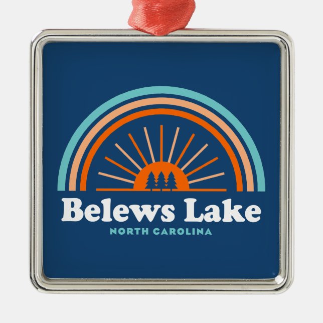 Belews Lake North Carolina Rainbow Metal Tree Decoration (Front)