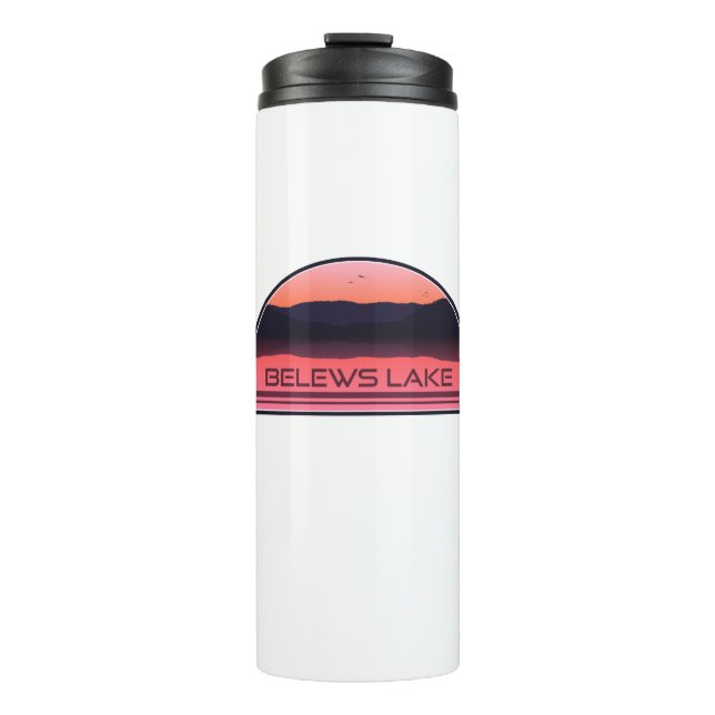 Belews Lake North Carolina Red Sunrise Thermal Tumbler (Front)