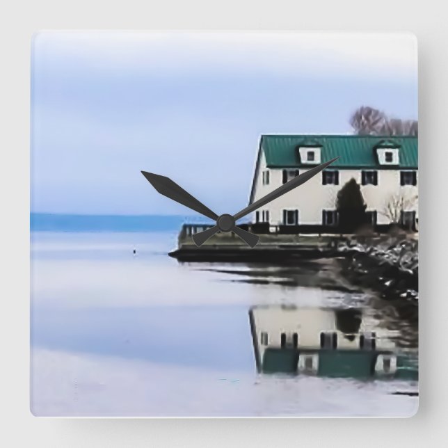 Belfast Boat House Square Acrylic Wall Clock (Front)