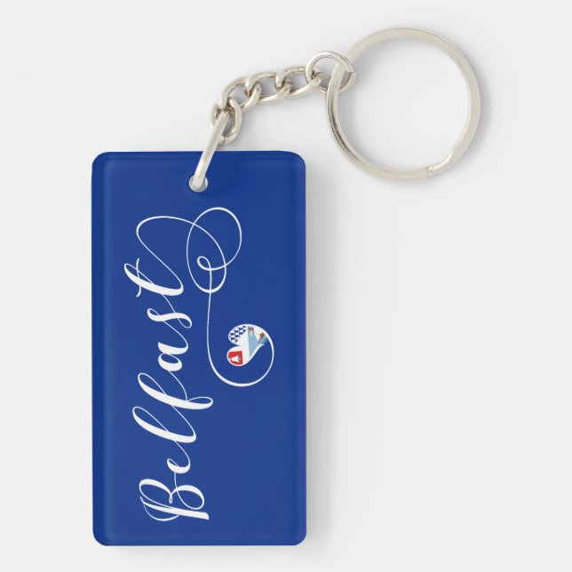 Belfast Flag Heart, Northern Ireland Key Ring (Back)