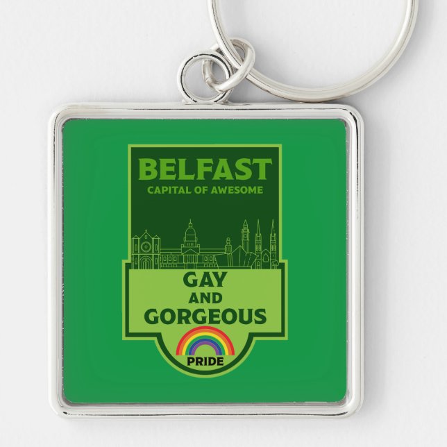 Belfast Gay Pride - Brighton Ireland LGBT - Key Ring (Front)