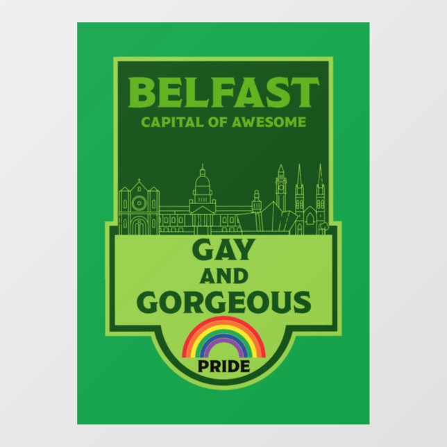 Belfast Gay Pride - Brighton Ireland LGBT - Window Cling (Sheet)
