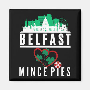 Belfast Loves Mince Pies Cityscape Magnet
