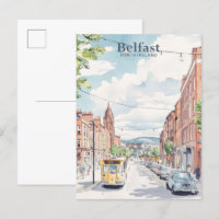 Belfast North Ireland Gouache Illustration Travel