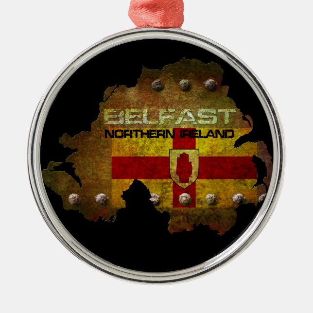 Belfast Northern Ireland Metal Tree Decoration (Front)