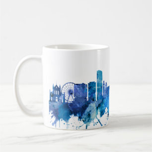 Belfast Northern Ireland Skyline Blue Coffee Mug
