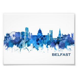 Belfast Northern Ireland Skyline Blue Photo Print