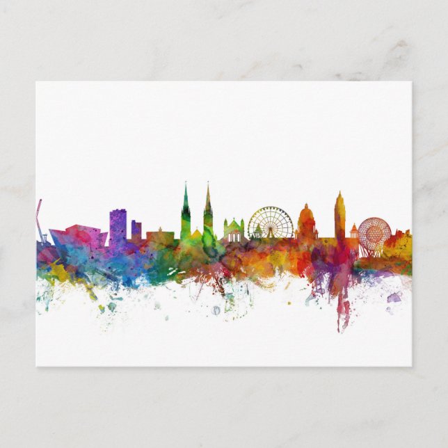 Belfast Northern Ireland Skyline Postcard (Front)