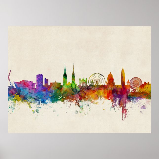 Belfast Northern Ireland Skyline Poster (Front)