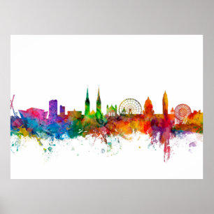 Belfast Northern Ireland Skyline Poster